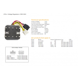 DZE, regulator napětí, Polaris SPORTSMAN EFI 700/800 '05-'06 (12V/35A) (4011100, 4010538) (ESR819)