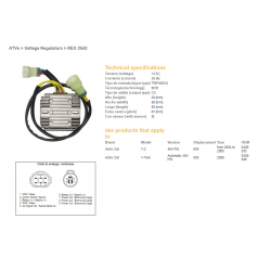 DZE, regulator napětí, ARCTIC CAT 650 '04-'06 (OEM-0430-035, 0430-046) 12V35A