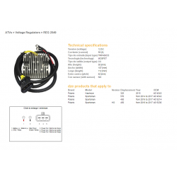 DZE, regulator napětí, Polaris SPORTSMAN 450 '16-'17, 570 '14-'17, HAWKAYE 325 '15 (4014543, 4015214, 4015230) MOSFET - 50A