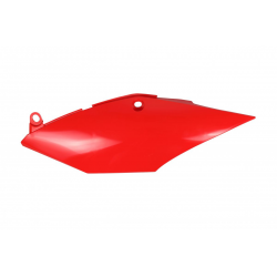 UFO, podsedlové tabulky, Honda CRF 250R/RX '18-21, CRF 450R/RX '17-20 (1 ks. levá) s jednou koncovkou výfuku, červená barva
