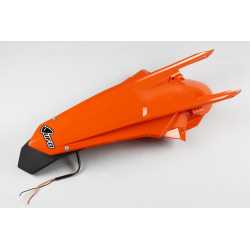 UFO, zadní blatník, KTM EXC 125/150/250/300, EXC-F 250/350/450/500 '17-19, oranžová barva (Enduro s LED světlem)