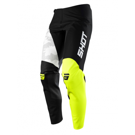 Shot Racing, MX kalhoty Moto Contact Camo Neon, žlutá barva velikost 30