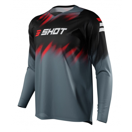 Shot Racing, MX dres Moto Devo Versus Black Red, barva černá/červená, velikost L