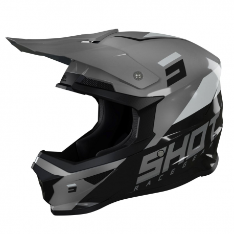 Shot Racing, MX přilba Furious Chase Black Grey Glossy, barva černá/šedá, velikost M