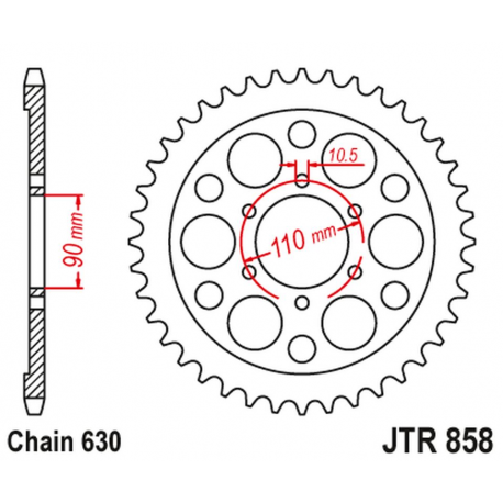 JT, rozeta 858 35 Yamaha XV 920R / XV 1000 '81-82, TR1 '81-85 (85835JT) (řetěz 630)