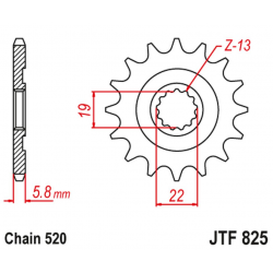 JT, přední řetězové kolečko 825 13 Husqvarna TC/TE/TXC 250/310 '09-13' (82513JT) (řetěz 520)