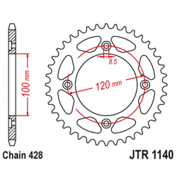 JT, rozeta 4478 56 Beta 125 RR/RE '08-20' (447856JT) (řetěz 428)