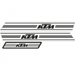 Tecnosel, sada polepů, KTM GS '74-'76, Replica OEM KTM, bílý podklad