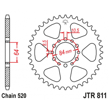 JT, rozeta 811 48 Suzuki TF 185 '81-, DR 200 '86-91 (81148JT) (řetěz 520)