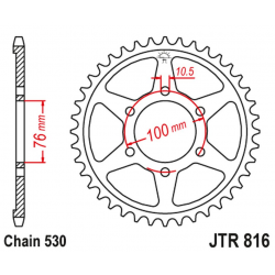 JT, rozeta 816 52 Suzuki GSX 1100F '88-96 konverze (81652JT) (řetěz 530)