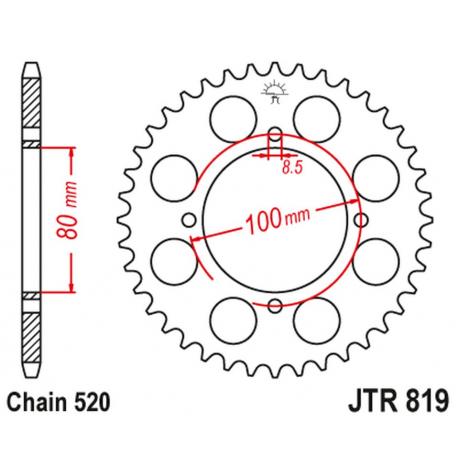 JT, rozeta 819 37 Suzuki RG 250 '83-84 (81937JT) (řetěz 520)