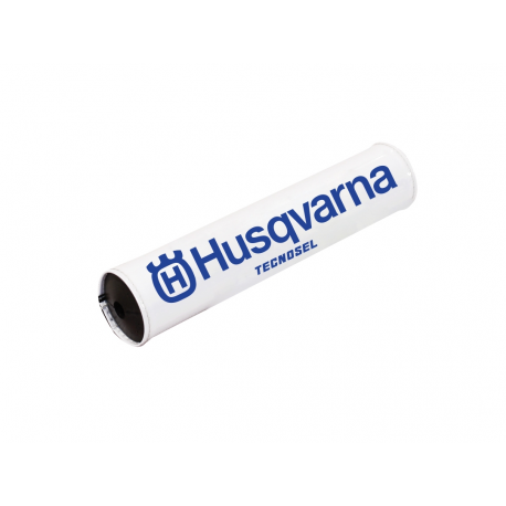 Tecnosel, chránič hrazdy řidítek, Tradicional, Husqvarna Vintage, bílá barva, logo Husqvarna