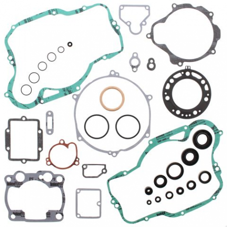 Winderosa, kompletní sada těsnění (s gufery motoru), Kawasaki KX250 97-03