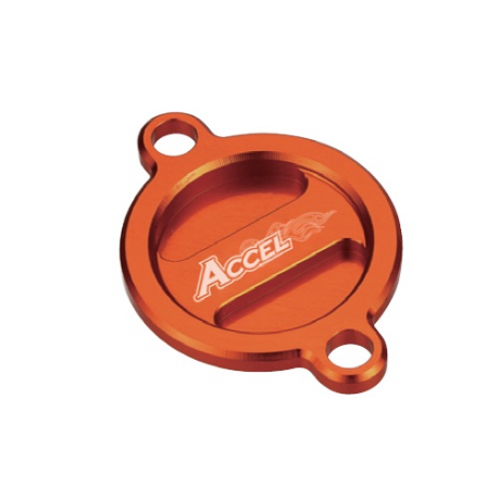 Accel, víčko olejového filtru, KTM EXC 400/450/530 '08-'11, SXF 450/505 '07-'12, SXF 350 '11-'19, oranžová barva