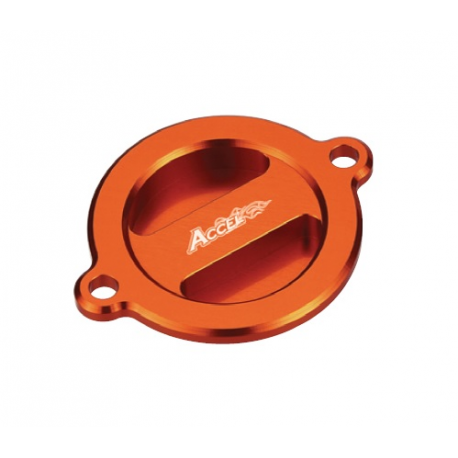 Accel, víčko olejového filtru, KTM EXC 450/500 '12-'16, oranžová barva
