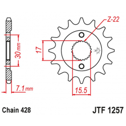 JT, přední řetězové kolečko 332M 14 Honda CR80/85 (332M14JT) (řetěz 428)