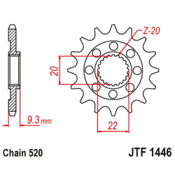 JT, přední řetězové kolečko 2146 13 Kawasaki KXF 250 '06-'17 (214613JT) (řetěz 520)