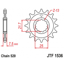 JT, přední řetězové kolečko 585 14 Kawasaki ZX-6R/RR '07-17, Yamaha XTZ 750 '90-'98 (JTF1536.14)* (řetěz 520)