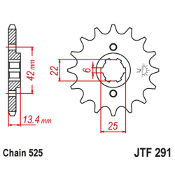 JT, přední řetězové kolečko 291 14 Honda CB 450S '86-'89 (29114JT) (řetěz 525)