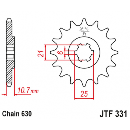 JT, přední řetězové kolečko 288 14 Honda CB 750 F/K '77-78' (28814JT) (řetěz 630)