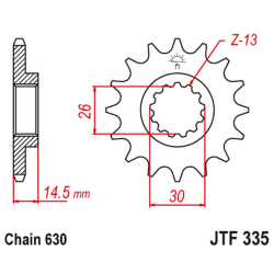 JT, přední řetězové kolečko 335 15 Honda CB 750 F/K '77-78' (33515JT) (řetěz 630)