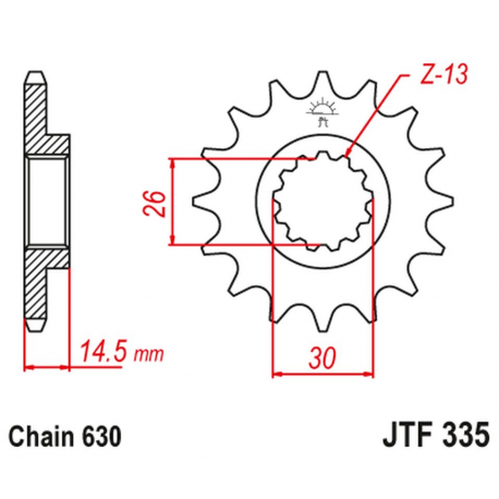 JT, přední řetězové kolečko 335 15 Honda CB 750 F/K '77-78' (33515JT) (řetěz 630)