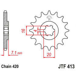 JT, přední řetězové kolečko 413 11 Suzuki RMX 50, TS 50 (41311JT) (řetěz 420)