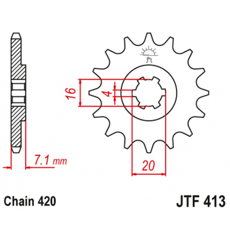 JT, přední řetězové kolečko 413 11 Suzuki RMX 50, TS 50 (41311JT) (řetěz 420)