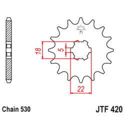 JT, přední řetězové kolečko Yamaha YT 125/175 '82-85' (JTF421,11) (řetěz 520)