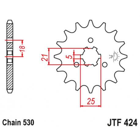JT, přední řetězové kolečko 424 17 Suzuki GT 380/550/750 (42417JT) (řetěz 530)