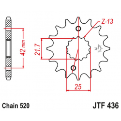 JT, přední řetězové kolečko 438 15 Suzuki GSX 400 F '81-'86, RG 250 GAMMA '83-'88 (43815JT) (řetěz 520)