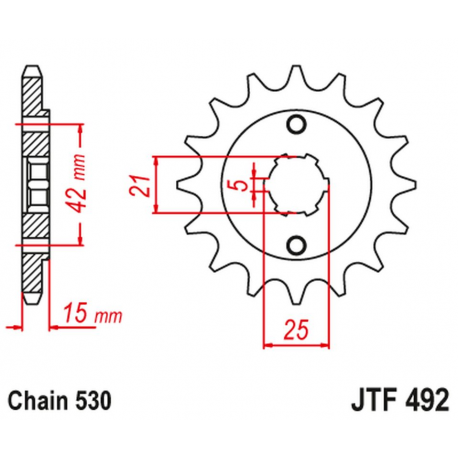 JT, přední řetězové kolečko 7003 14 Ducati 500/600 PANTAH SPORTS '80-84' (700314JT) (řetěz 530)