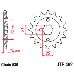 JT, přední řetězové kolečko 7003 15 Ducati 500/600 PANTAH SPORTS '80-84' (700315JT) (řetěz 530)