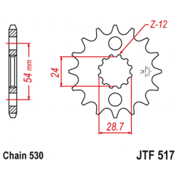 JT, přední řetězové kolečko 526 15 Kawasaki ZZR 1200/1400 (52615JT) (řetěz 530)