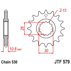 JT, přední řetězové kolečko 579 14 Yamaha R1/ FJ 1200/ XJR (57914JT) (řetěz 530)