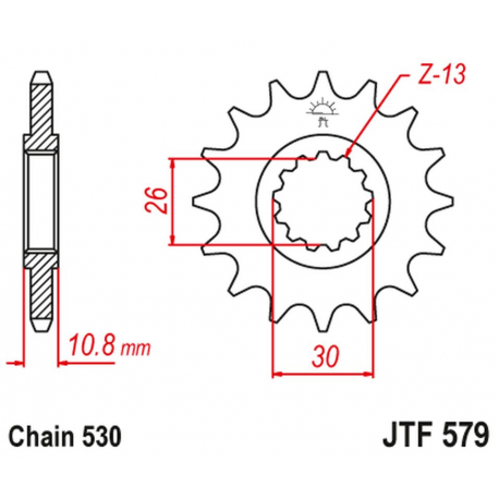 JT, přední řetězové kolečko 579 14 Yamaha R1/ FJ 1200/ XJR (57914JT) (řetěz 530)
