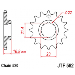 JT, přední řetězové kolečko 443 15 Yamaha XJ 600 DIVERSION '92-'03 (44315JT) (řetěz 520)