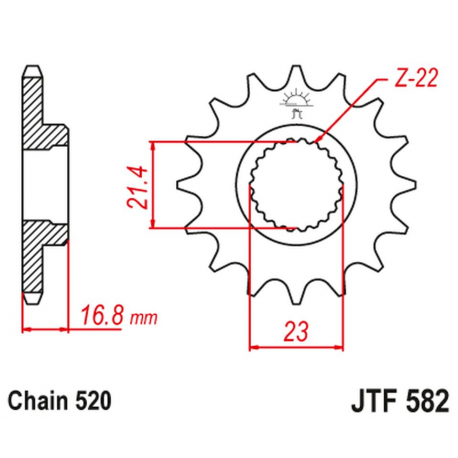 JT, přední řetězové kolečko 443 15 Yamaha XJ 600 DIVERSION '92-'03 (44315JT) (řetěz 520)
