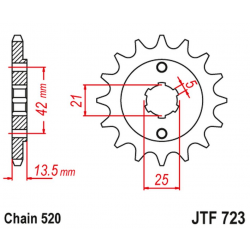 JT, přední řetězové kolečko 723 14 Cagiva 350 ELEPHANT (72314JT) (řetěz 520)