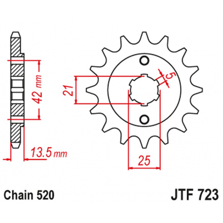 JT, přední řetězové kolečko 723 14 Cagiva 350 ELEPHANT (72314JT) (řetěz 520)
