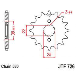 JT, přední řetězové kolečko 728 15 Cagiva 750 ELEFANT/INDIANA (72815JT) (řetěz 530)