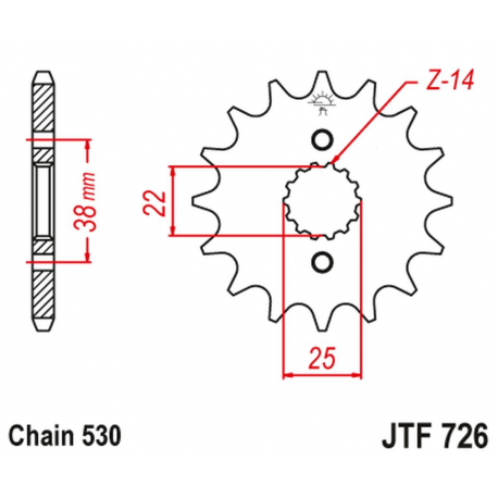 JT, přední řetězové kolečko 728 15 Cagiva 750 ELEFANT/INDIANA (72815JT) (řetěz 530)