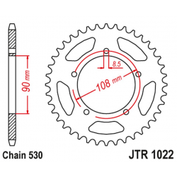 JT, rozeta 1022 40 Ducati 500 DESMO/ SL '79-84' 750 F1 '85-88' 900 S2 '83-85' Cagiva 350/650 ALAZZURRA SPORTS '85-