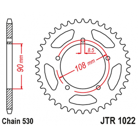 JT, rozeta 1022 40 Ducati 500 DESMO/ SL '79-84' 750 F1 '85-88' 900 S2 '83-85' Cagiva 350/650 ALAZZURRA SPORTS '85-