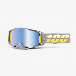 100%, MX brýle Armega Complex - barva šedá/žlutá, modré zrcadlové sklo