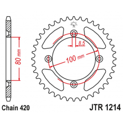JT, rozeta 238 51 Honda CRF 70 '04-12' CRF 110 '13-21', XR 70/80 '97-03', CR 50/80 '82-84' (23851JT) (řetěz420)