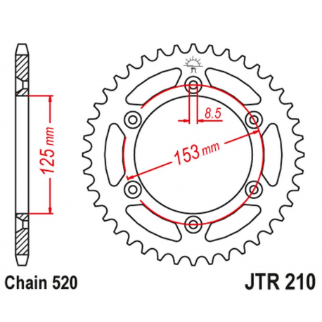 JT, rozeta 289 46 Honda CRF 230 '09-10,XR 250 '96-07, XR 400 '96-04 (28946JT) (řetěz 520)