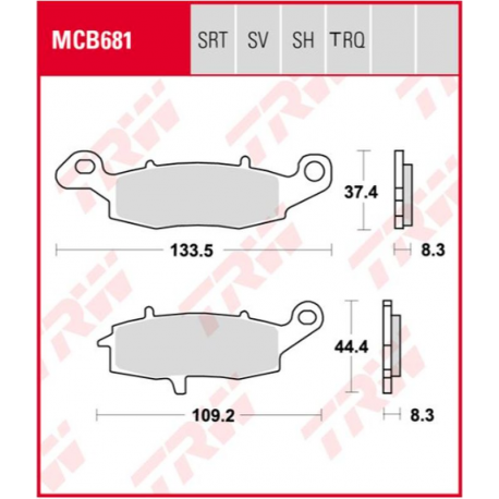 TRW Lucas, brzdové destičky KH231 SINTER RACING Kawasaki ER6 06-16, VERSYS 650 07-14, Z 750, 04-06, ZR7 99-04, W 800 '