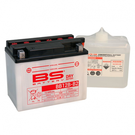BS, akumulátor BB12B-B2 (YB12B-B2) 12V 12AH 160X80X160, olověný (155A) (4) UE2019/1148