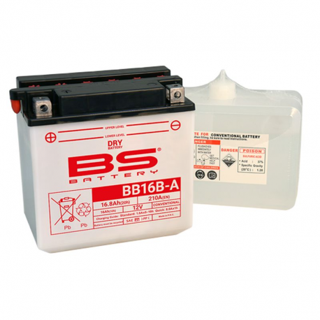BS, akumulátor BB16B-A (YB16B-A) 12V 16AH 160X90X161, olověný (210A) (2) UE2019/1148